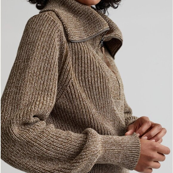 Varley Brown Half-Zip Sweater - Picture 4 of 6